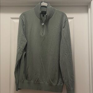 Banana Republic Men's Sage‎ Green Zip-Up Sweater